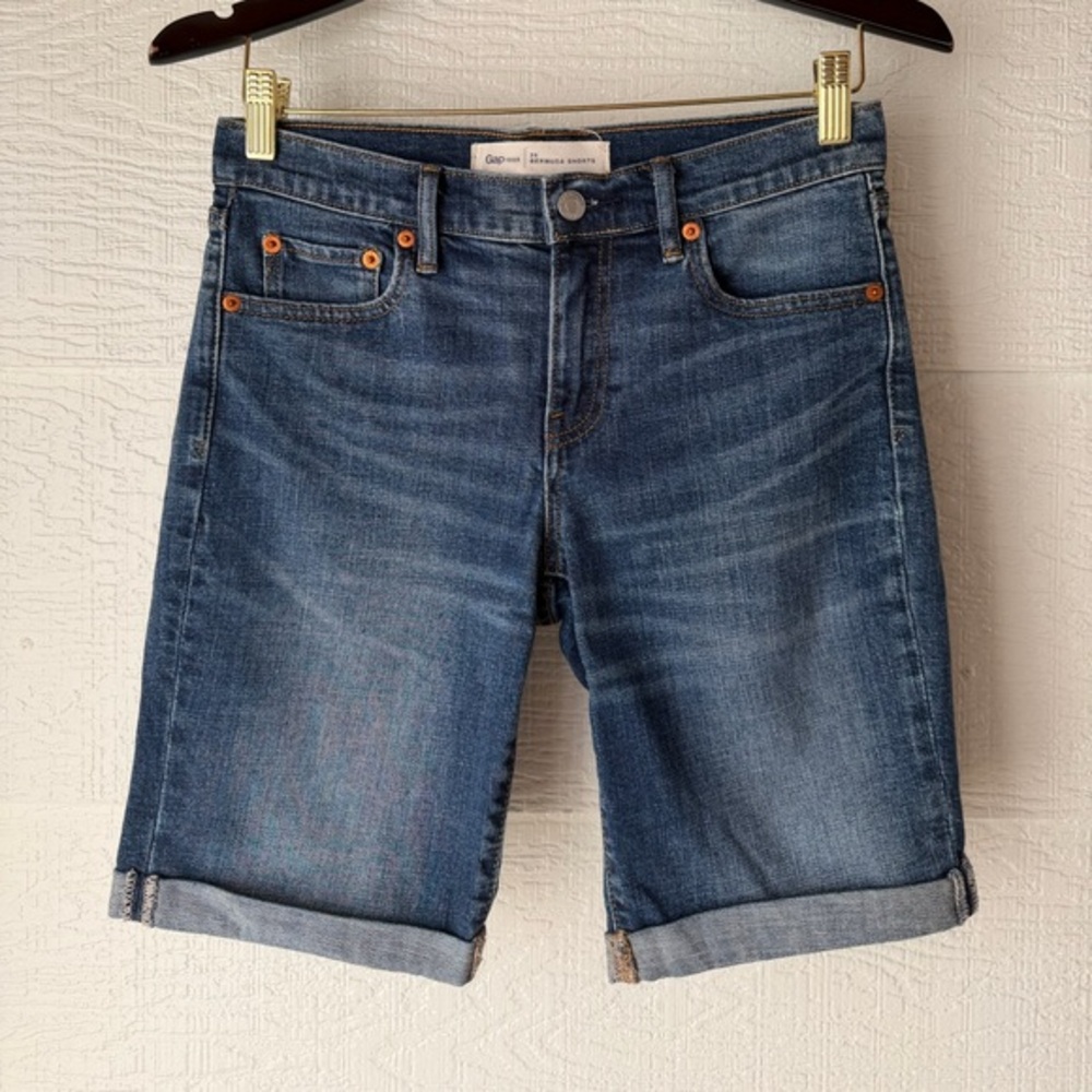 Gap 1969 Bermuda Denim Shorts Size 26 Medium Wash
